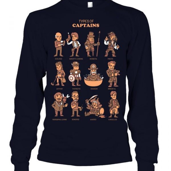 Types Of Captains Stawar T Shirt #11