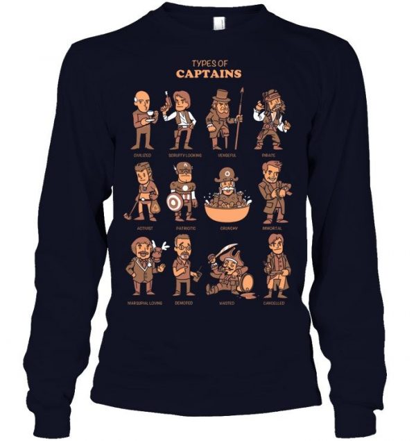 Types Of Captains Stawar T Shirt #11